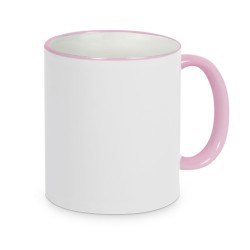 Mug bougie liseré rose personnalisable