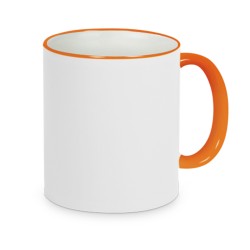 Mug bougie liseré orange personnalisable