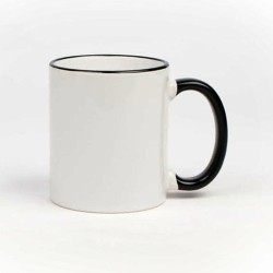 Mug bougie liseré noir personnalisable