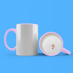 Mug bougie liseré rose personnalisable