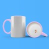 Mug bougie liseré rose personnalisable