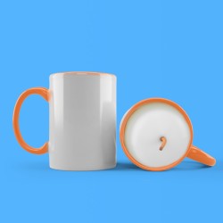 Mug bougie liseré orange personnalisable