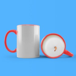 Mug bougie bicolor rouge personnalisable