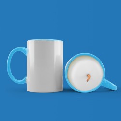 Mug bougie bicolor bleu personnalisable